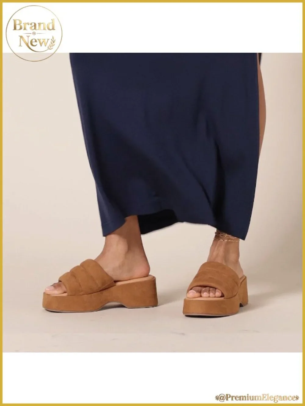 Women's Platform Slip On Sandals Satin Slides Summer Beach